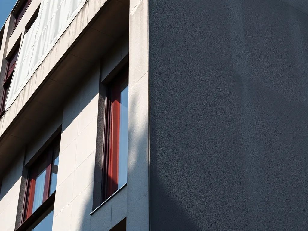 A minimalist architectural detail of a modern concrete build